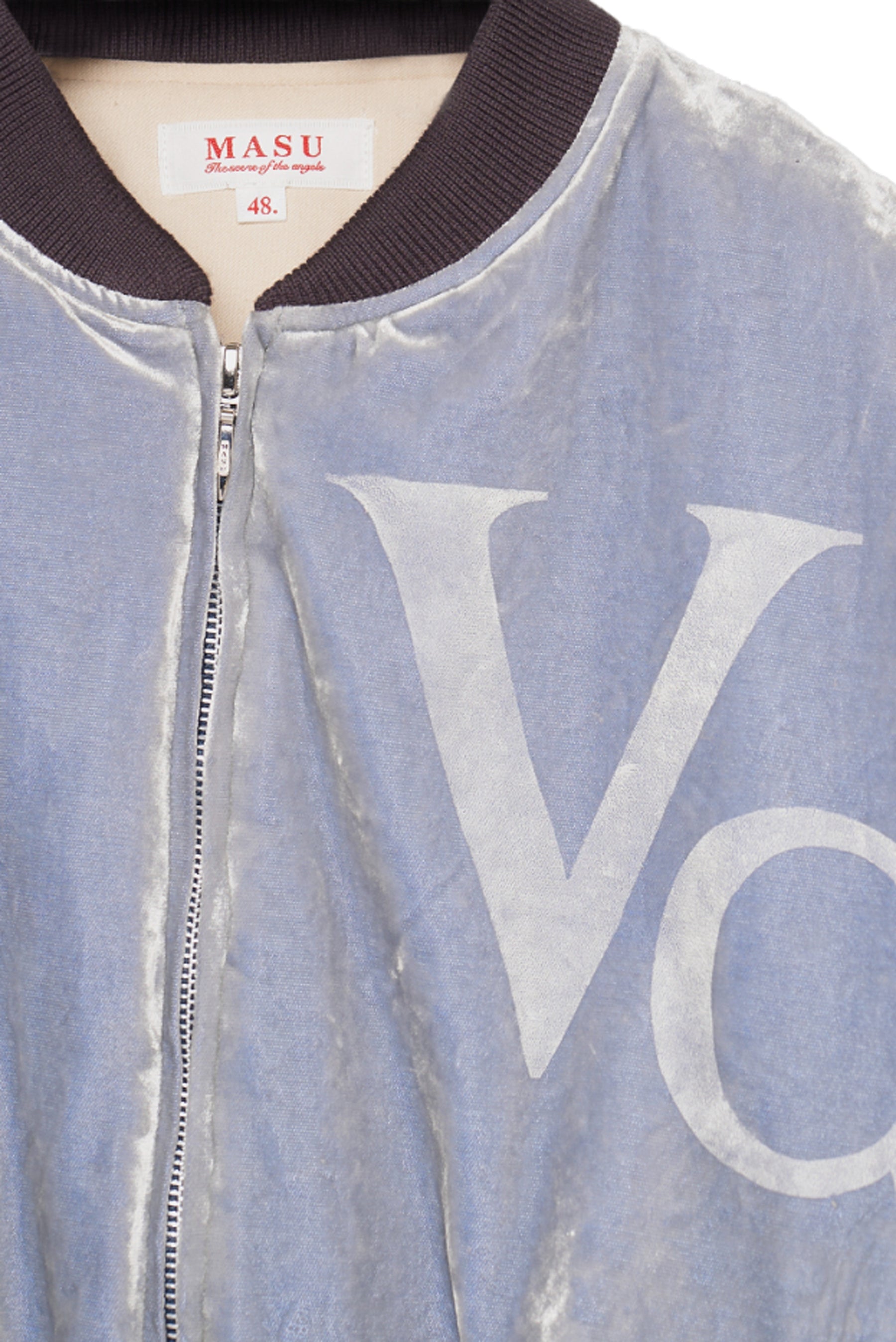 VC VELVET PUFFER BOMBER JACKET / DUSTY BLU