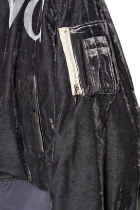 VC VELVET PUFFER BOMBER JACKET / DUSTY BLK