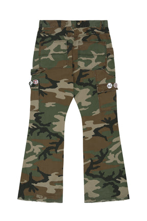 MILITARY CAMO BOOTSCUT WORK PANTS / CAMO