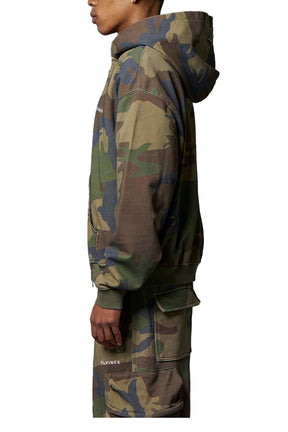 CLASSIC LOGO ZIP UP HOODY  / CAMO