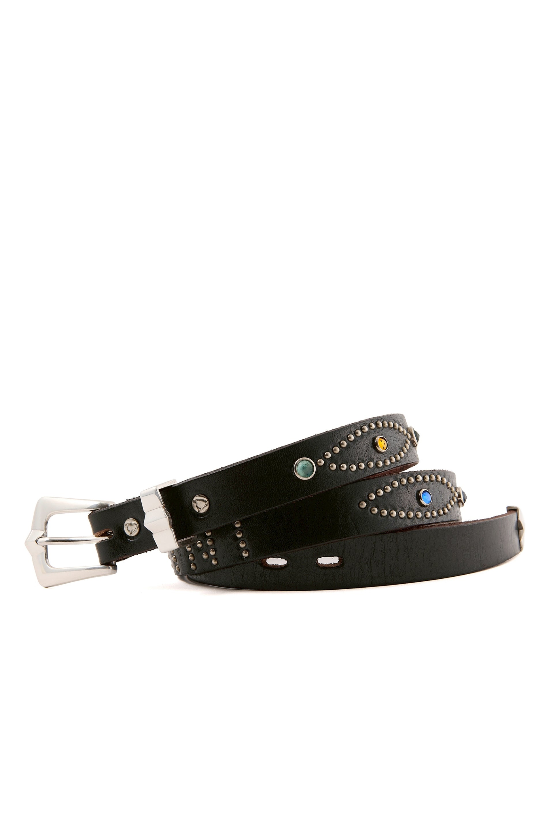 HTC_BELT NARRROW / RINBW STONE/BLK