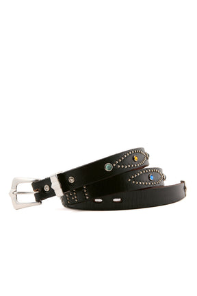 HTC_BELT NARRROW / RINBW STONE/BLK