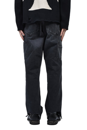 PHRASE WORK ZIP DENIM / WASHED BLK