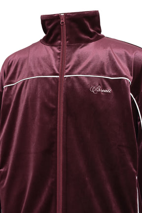 SCRIPT LOGO PIPING VELOR JACKET / BUR 