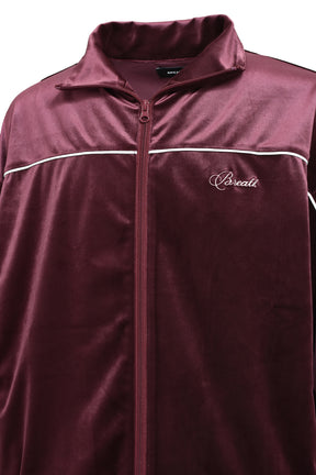 SCRIPT LOGO PIPING VELOR JACKET / BUR 