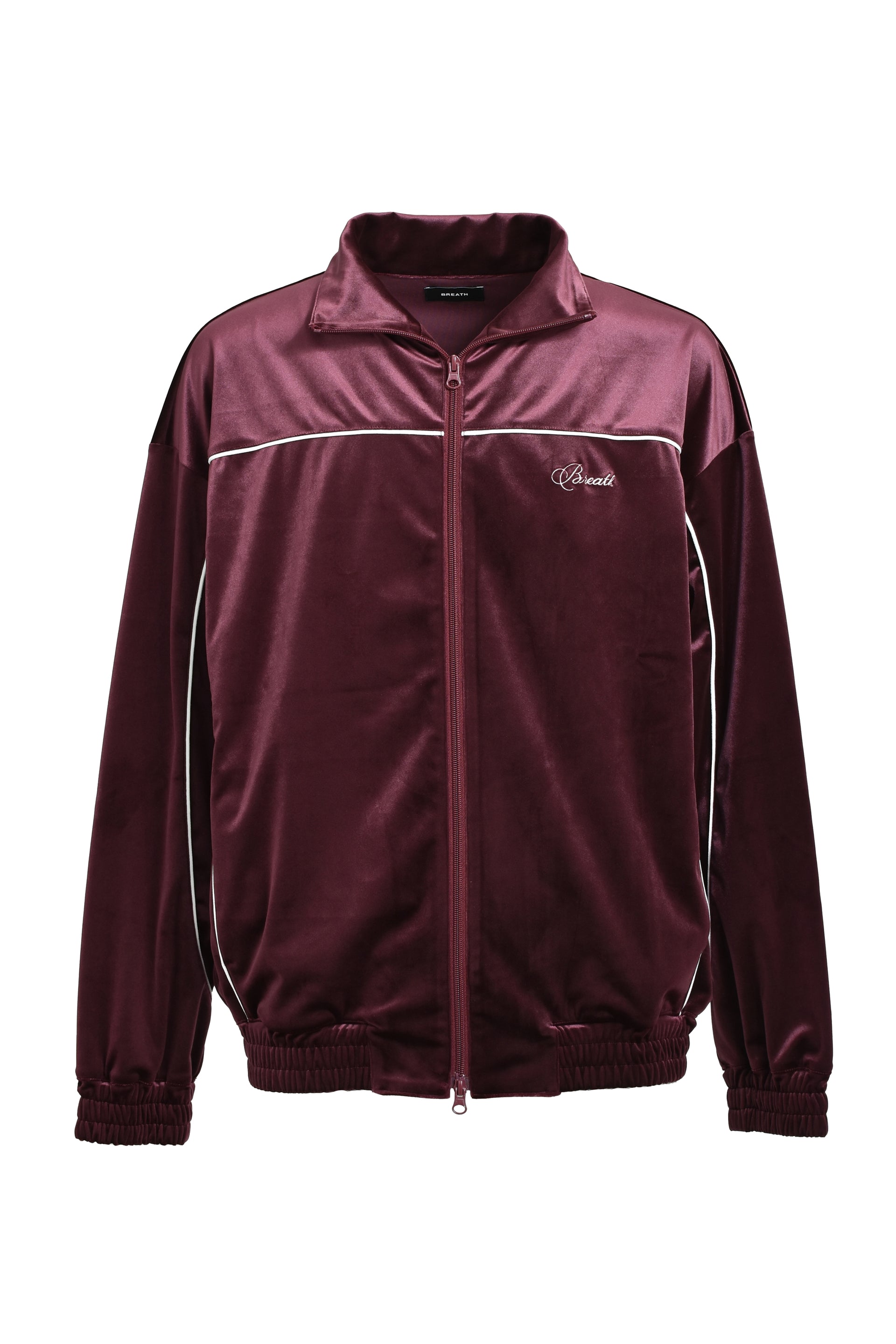 SCRIPT LOGO PIPING VELOUR JACKET / BUR