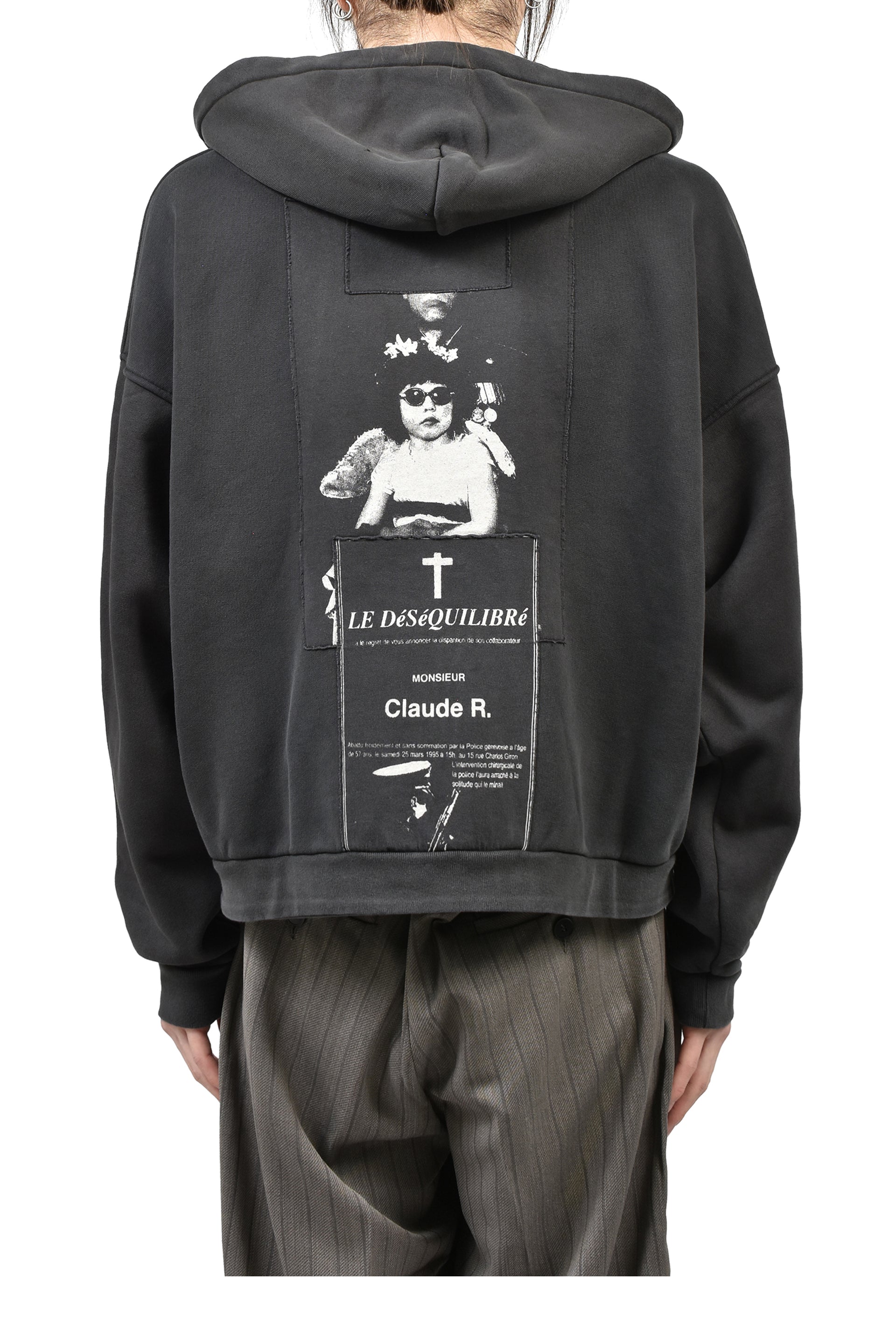 RUSSIAN CHORUS ZIP HOODIE / FADED BLK