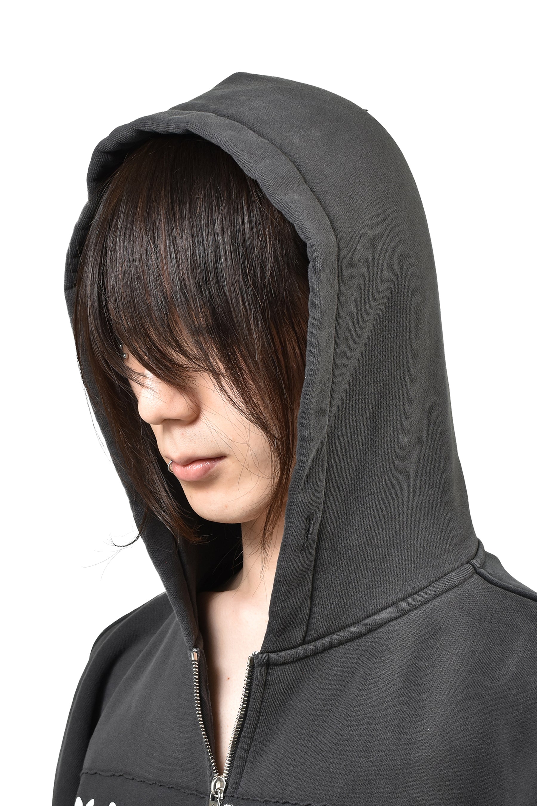 RUSSIAN CHORUS ZIP HOODIE / FADED BLK