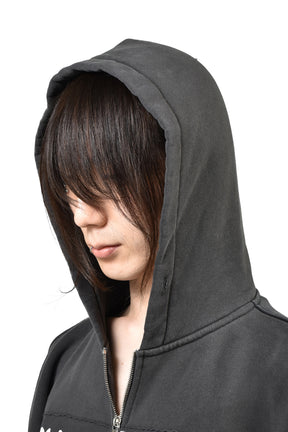 RUSSIAN CHORUS ZIP HOODIE / FADED BLK