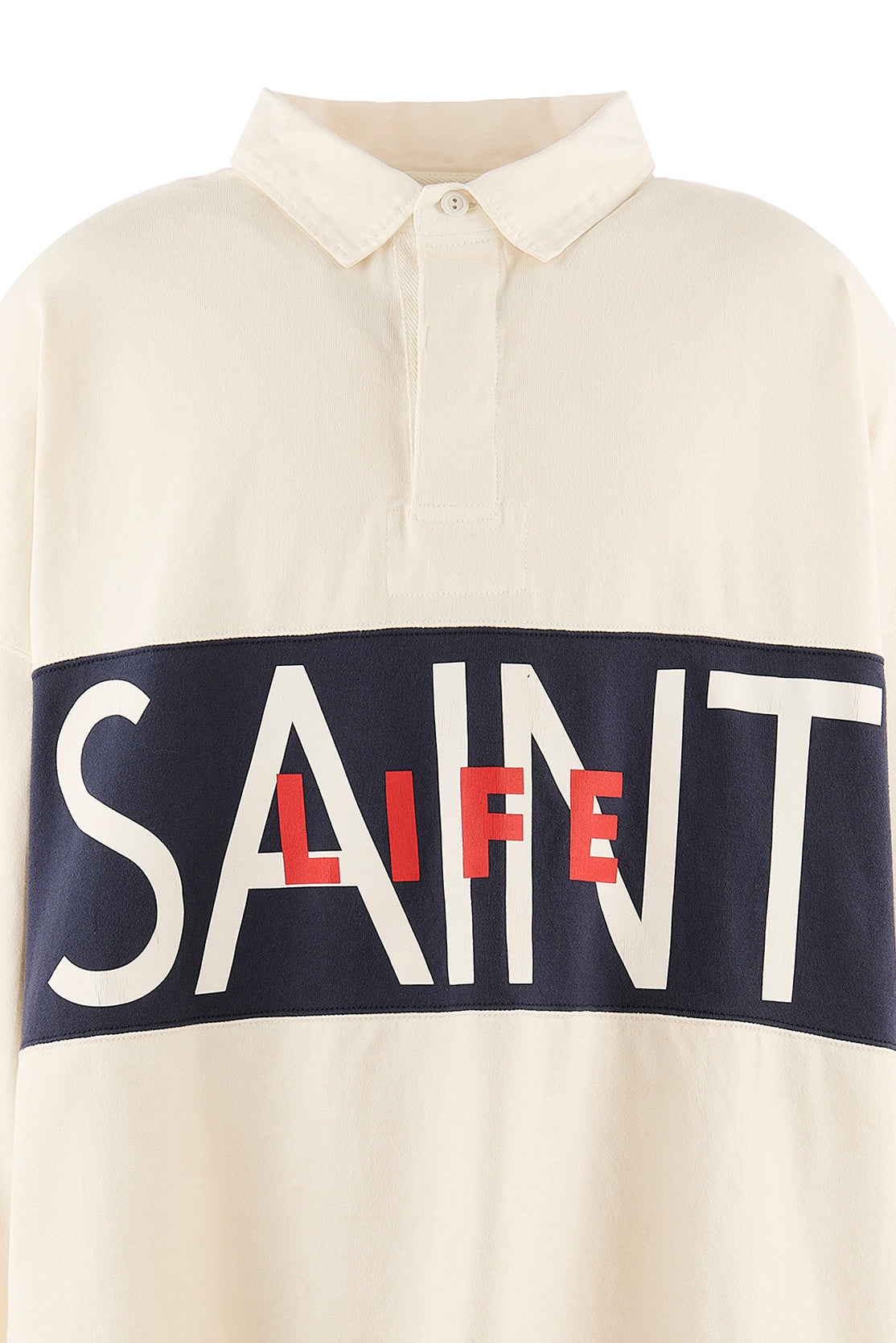 LS POLO SHIRT/SAINT LIFE / WHT