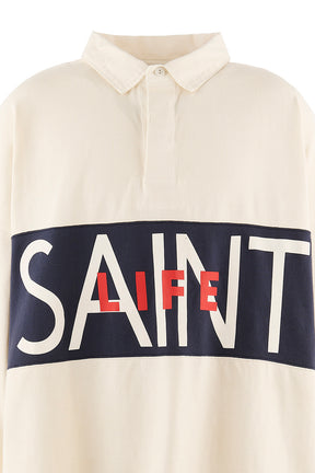 LS POLO SHIRT/SAINT LIFE / WHT
