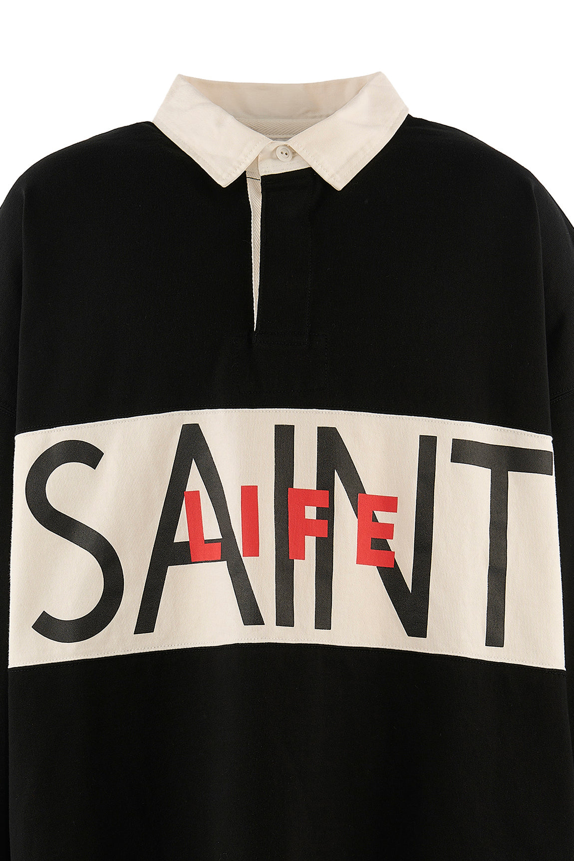 LS POLO SHIRT/SAINT LIFE / BLK