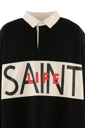 LS POLO SHIRT/SAINT LIFE / BLK