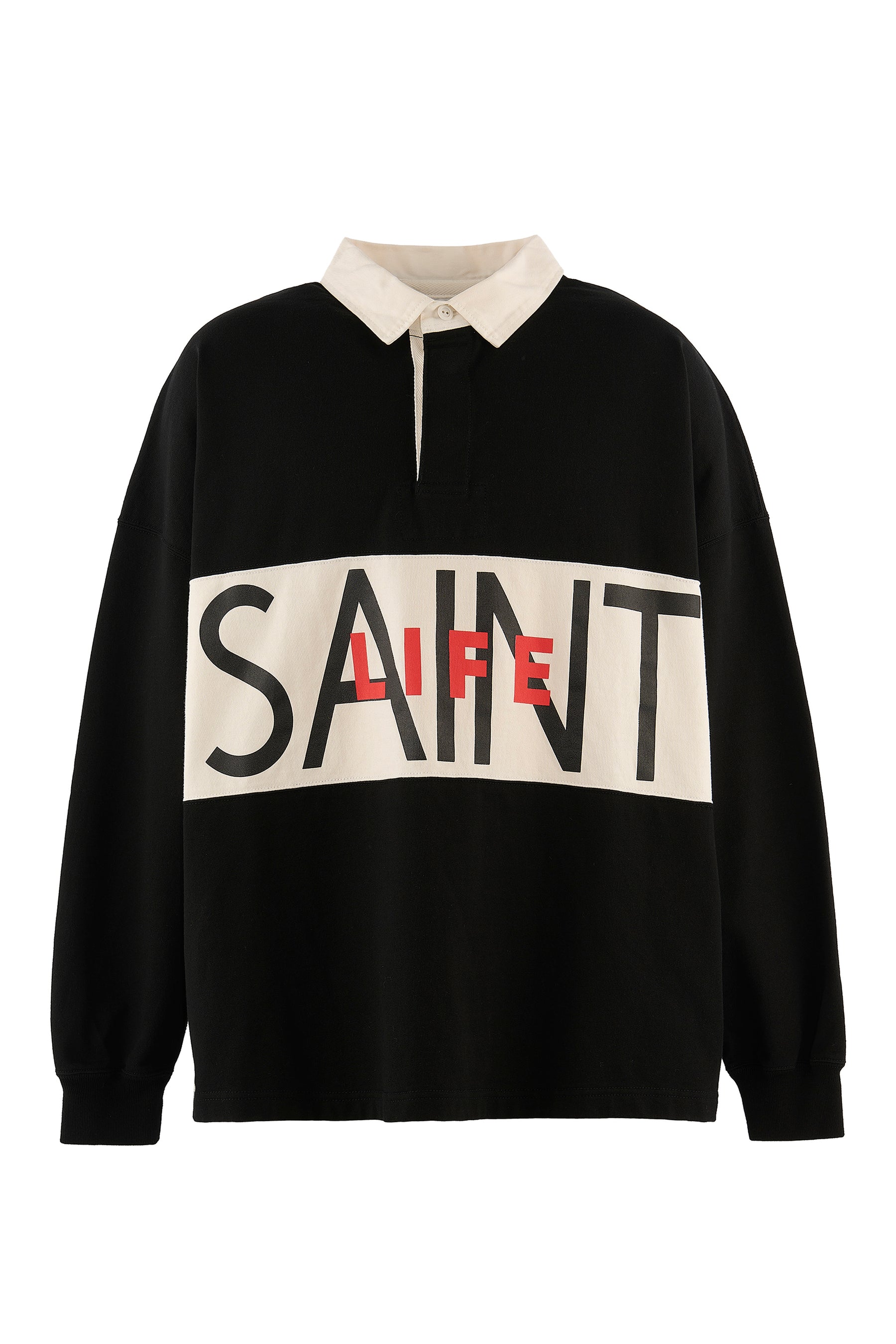LS POLO SHIRT/SAINT LIFE / BLK