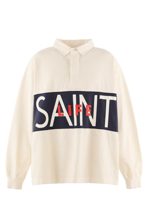 LS POLO SHIRT/SAINT LIFE / WHT