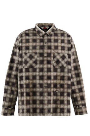 PRINT CHECK SHIRT / BLK/GRY
