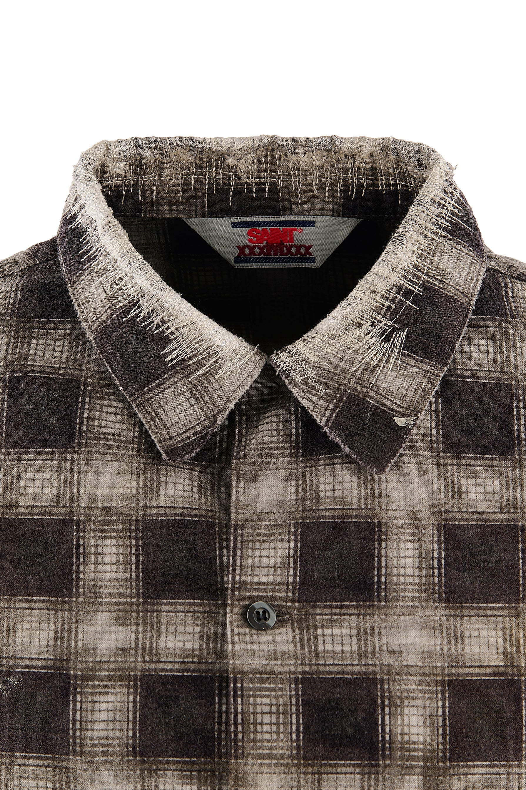 PRINT CHECK SHIRT / BLK/GRY