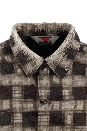 PRINT CHECK SHIRT / BLK/GRY