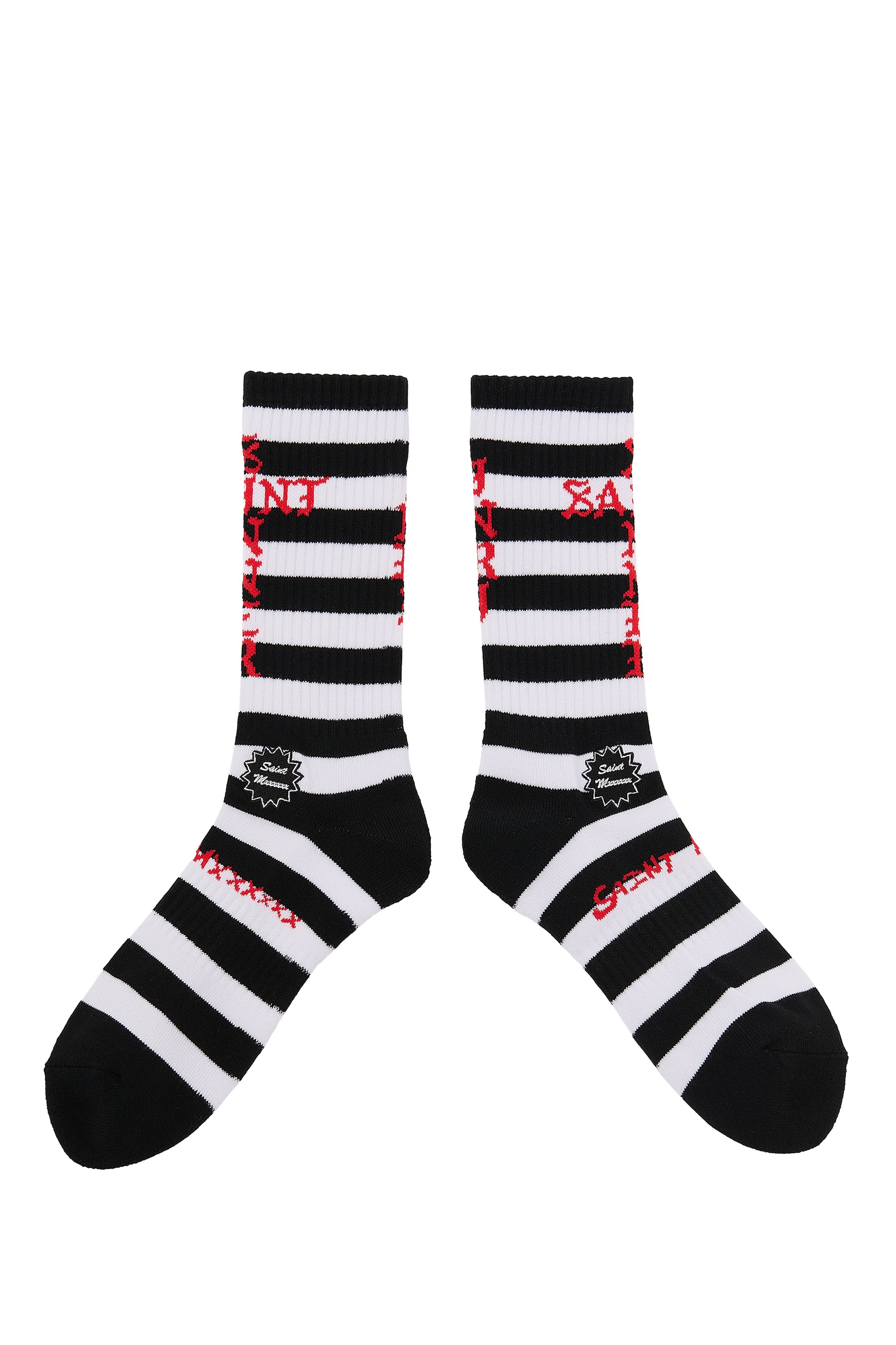 SOCKS/BORDER / BLK/WHT