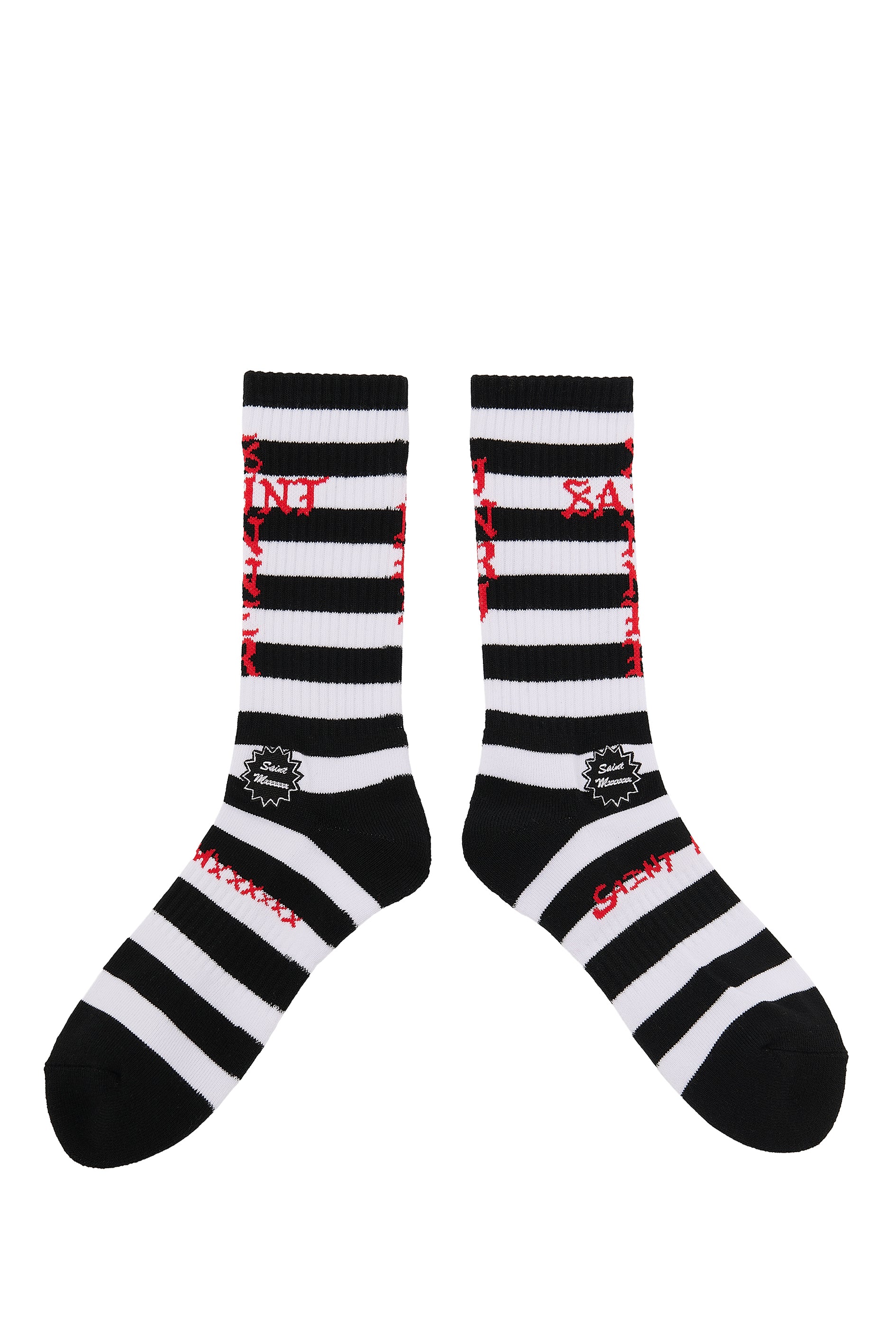 SOCKS/BORDER / BLK/WHT