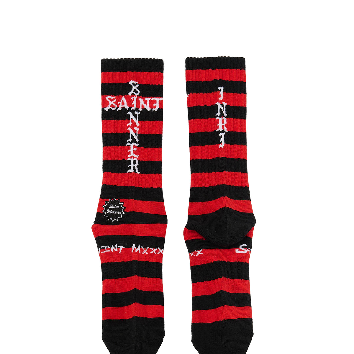 SAINT Mxxxxxx セントマイケル FW26 8th SOCKS/BORDER / BLK/RED