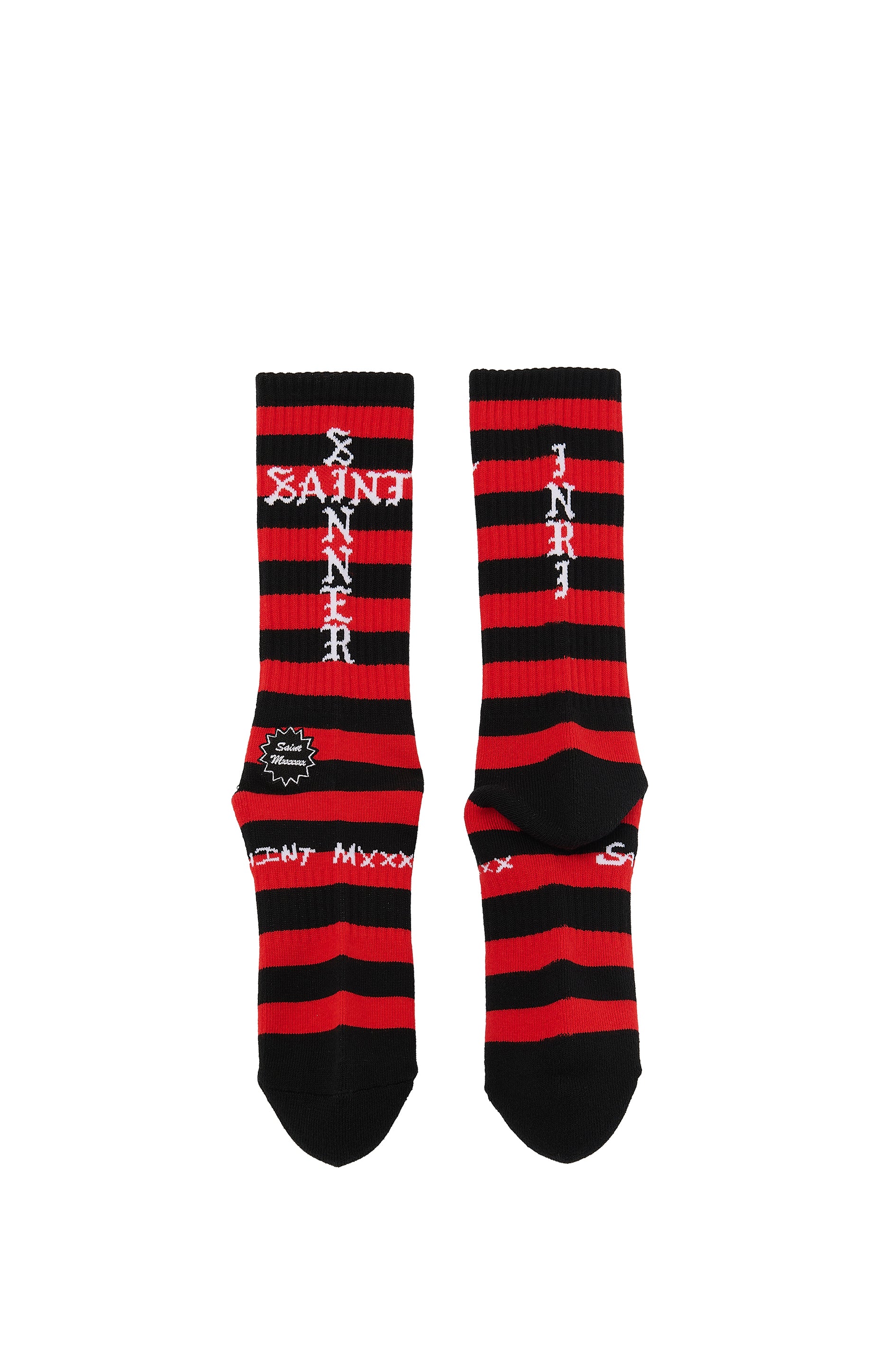 SOCKS/BORDER / BLK/RED