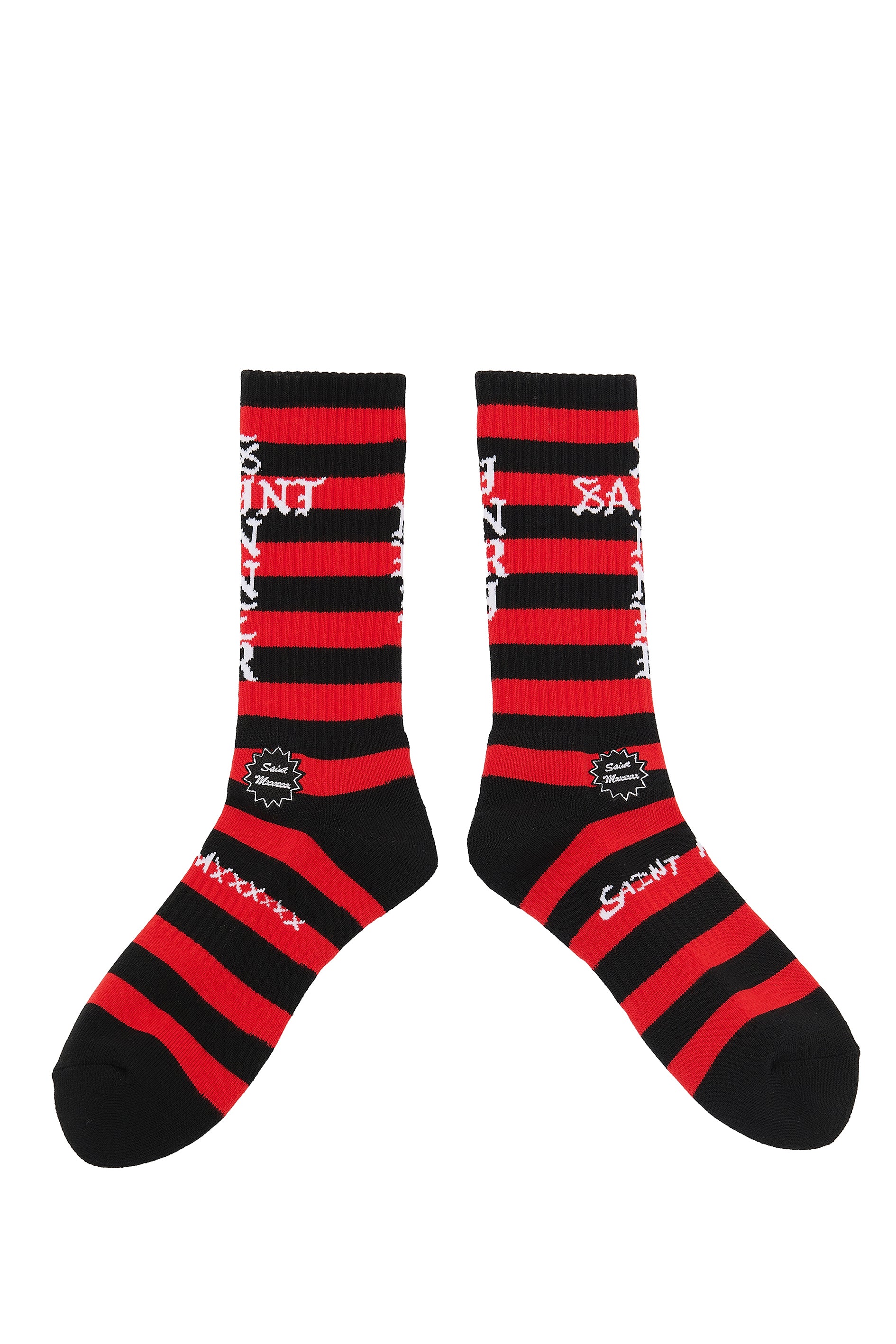 SOCKS/BORDER / BLK/RED