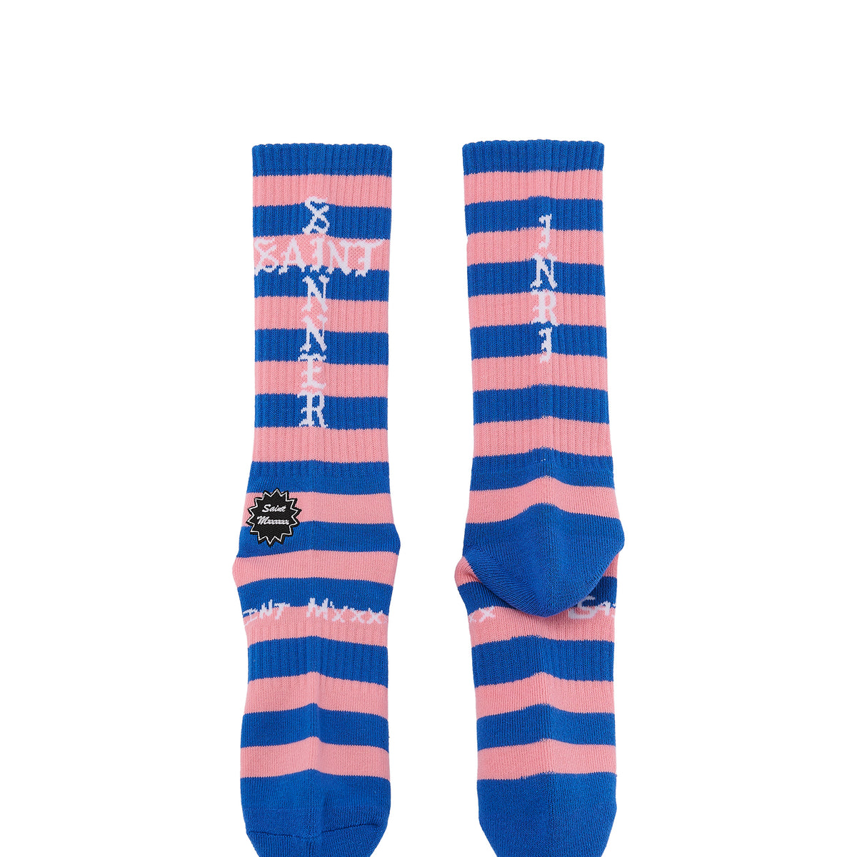 SAINT Mxxxxxx セントマイケル FW26 8th SOCKS/BORDER / BLU/PNK