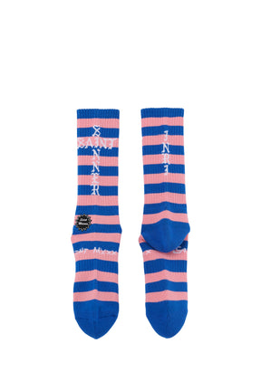SOCKS/BORDER / BLU/PNK