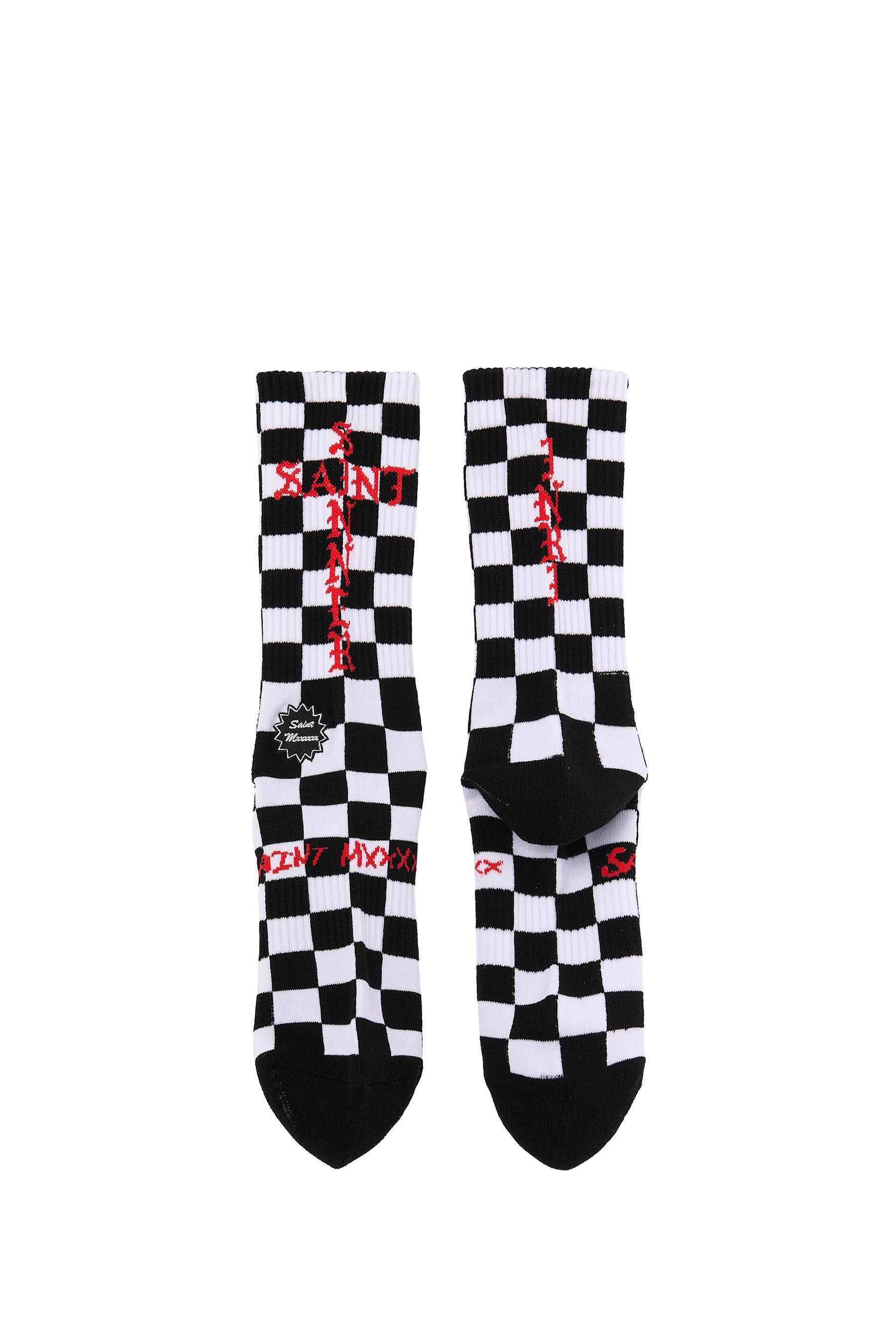 SOCKS/CHECK / BLK/WHT