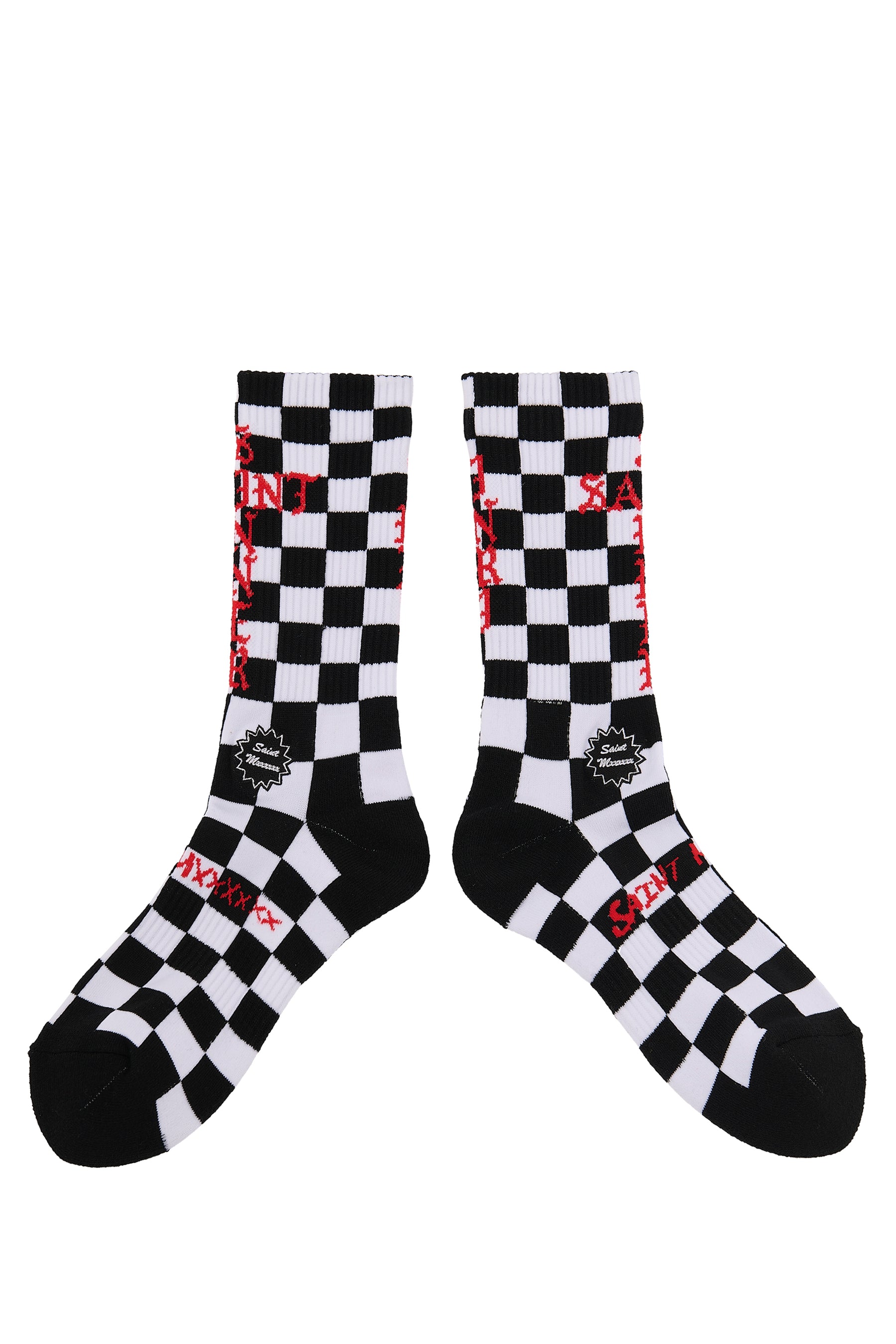 SOCKS/CHECK / BLK/WHT