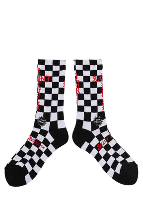 SOCKS/CHECK / BLK/WHT