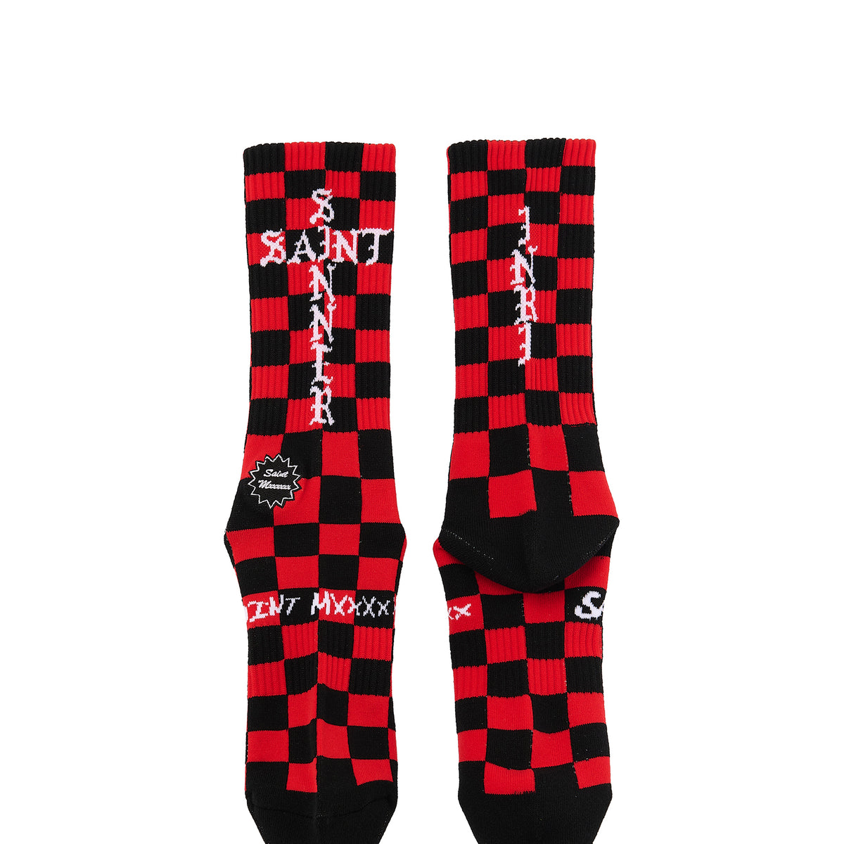 SAINT Mxxxxxx セントマイケル FW26 8th SOCKS/CHECK / BLK/RED