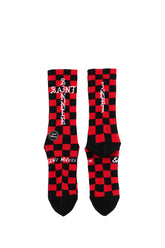 SOCKS/CHECK / BLK/RED