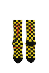 SOCKS/CHECK / BLK/YEL