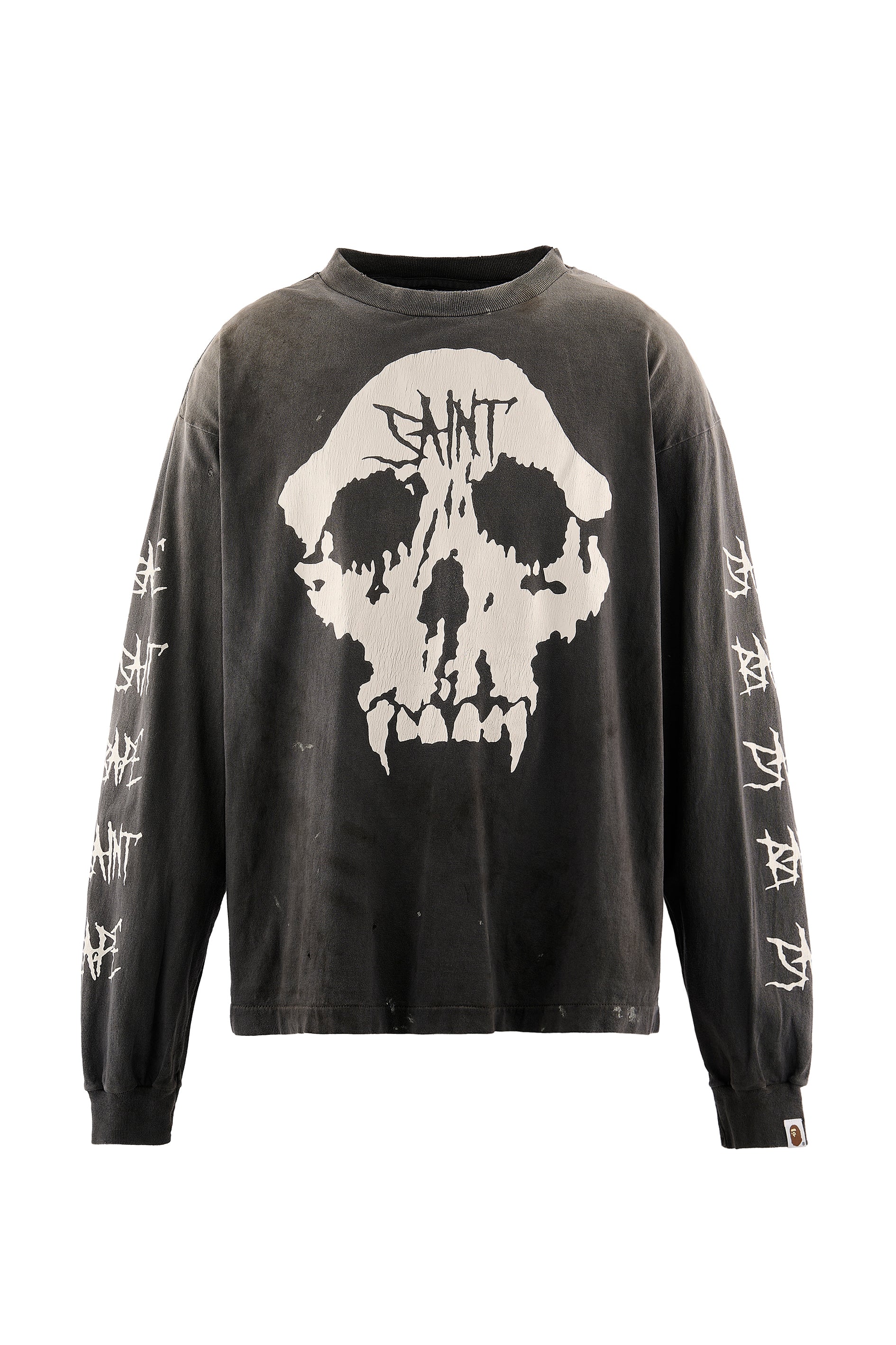 BAPE_LS T-SHIRT/SKULL / BLK