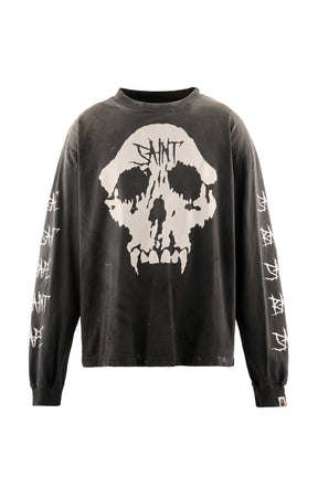 BAPE_LS T-SHIRT/SKULL / BLK