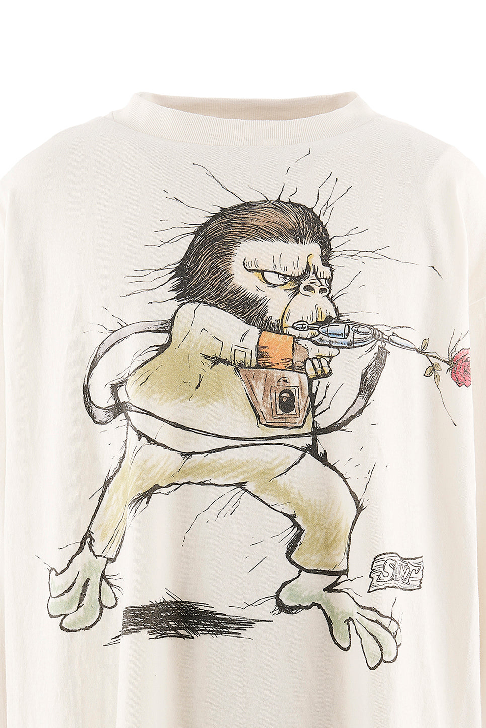 BAPE_LS T-SHIRT/RUNNING / WHT