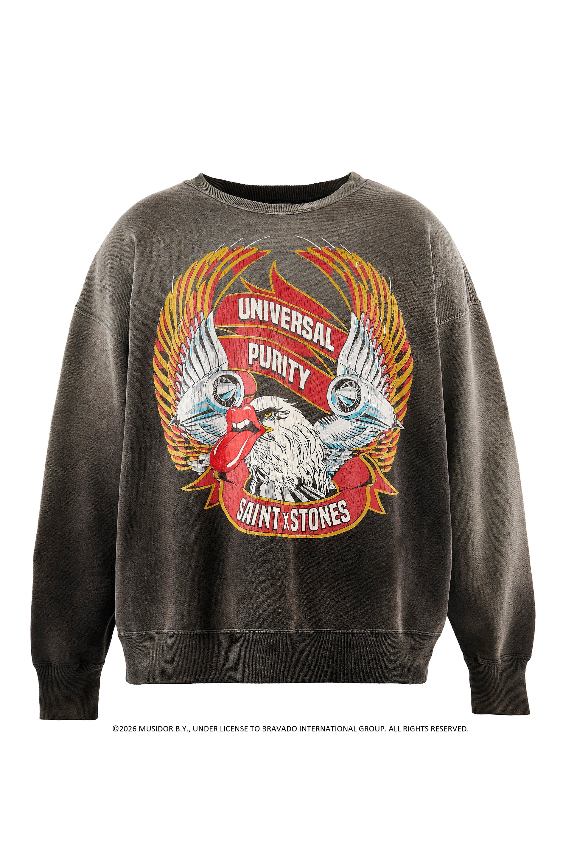 TRS_CRW N SWEAT/LIPS&TOHGUE / BLK