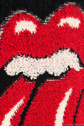 TRS_CRW N KNIT/LIPS&TOHGUE / BLK