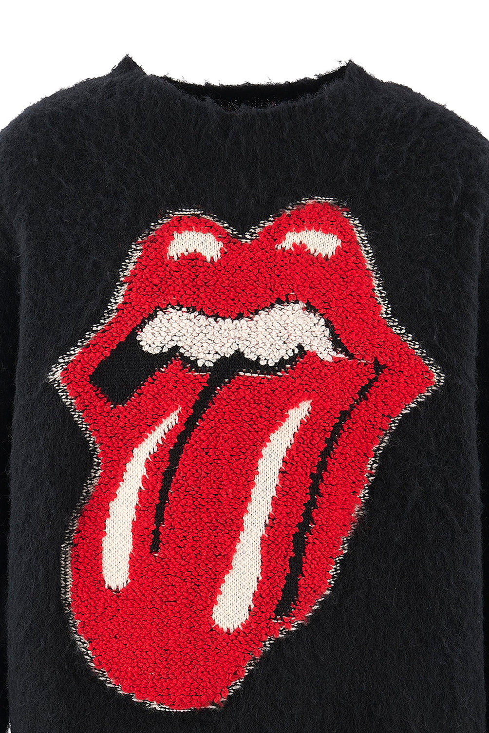 TRS_CRW N KNIT/LIPS&TOHGUE / BLK