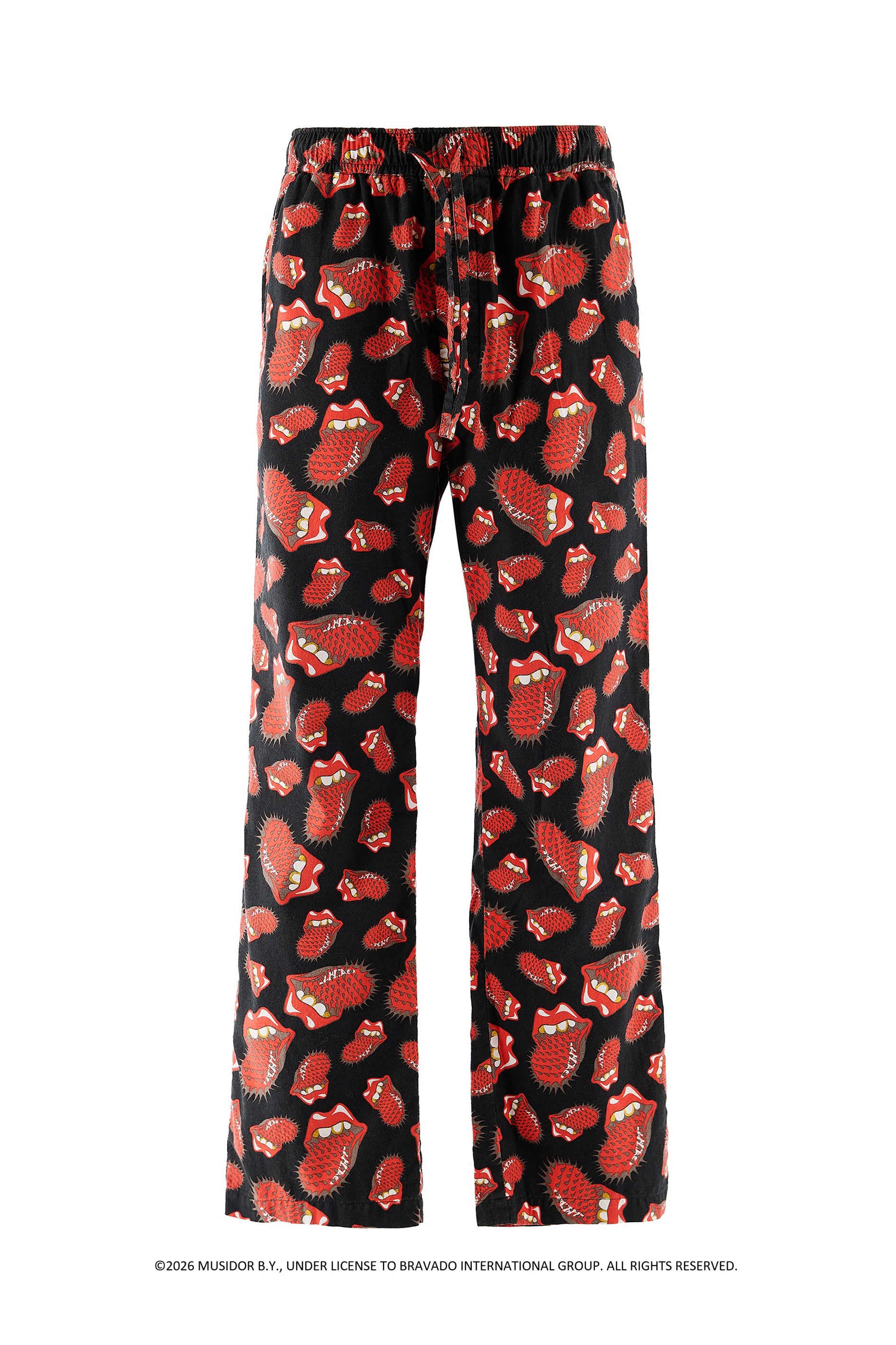 TRS_PAJAMA PANTS/LIPS&TOHGUE / BLK