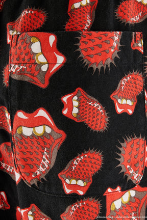 TRS_PAJAMA PANTS/LIPS&TOHGUE / BLK