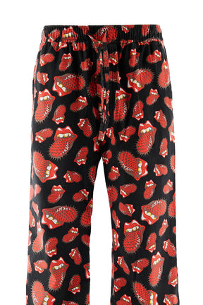 TRS_PAJAMA PANTS/LIPS&TOHGUE / BLK