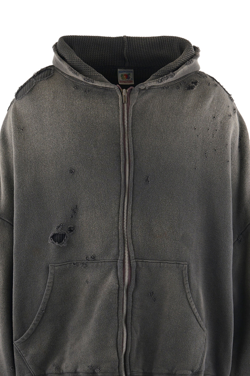 HOODIE/DBL-FC ZIP / BLK