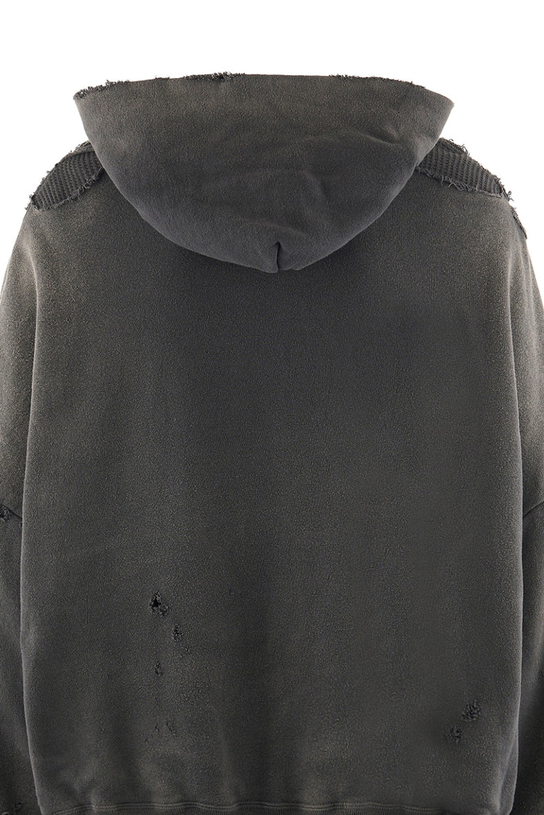 HOODIE/DBL-FC ZIP / BLK