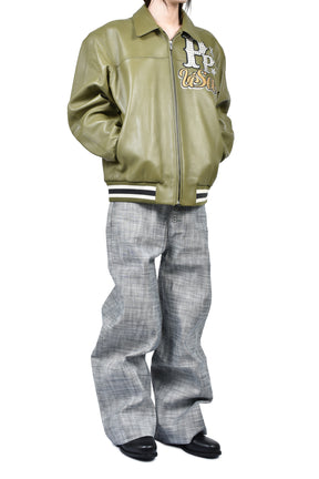 HEAVY STRUCTURED RAW DENIM / GRY 