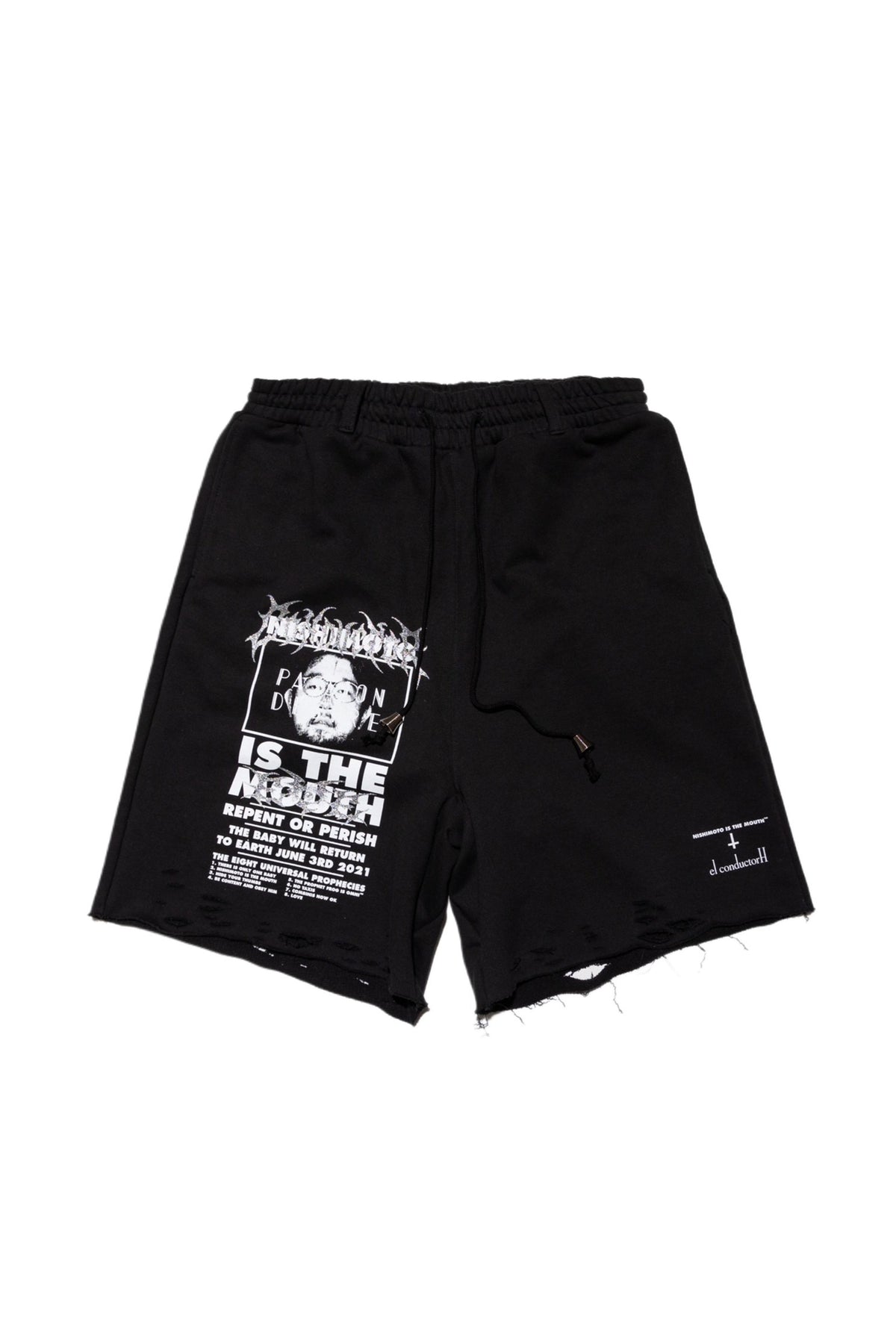 COTTON DESTROYED SHORTS (Exclusive) / BLK