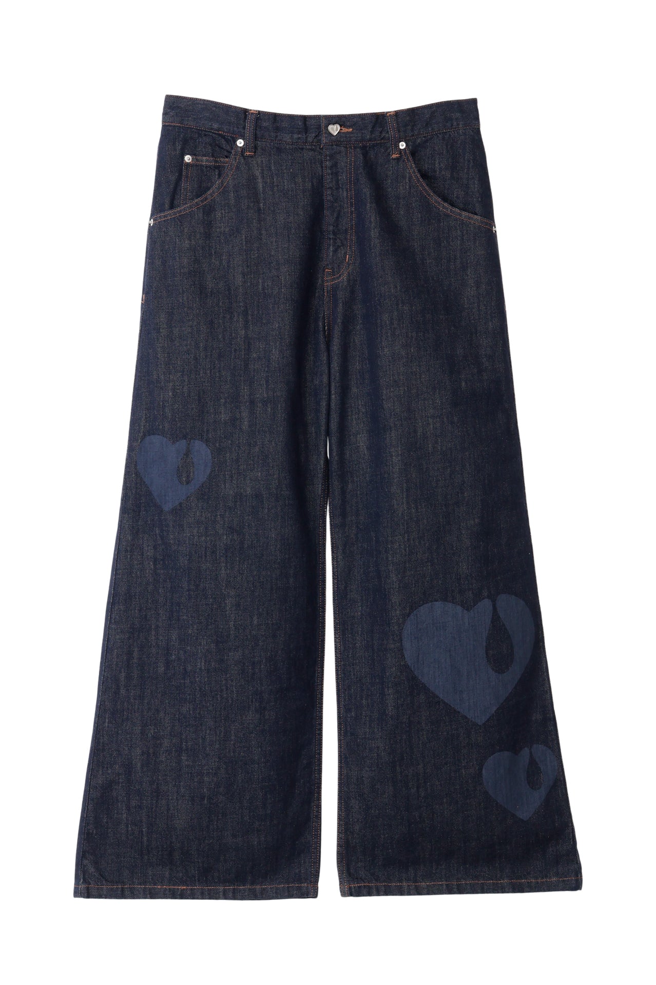 TEAR HEART PRINT DENIM PANTS / IND