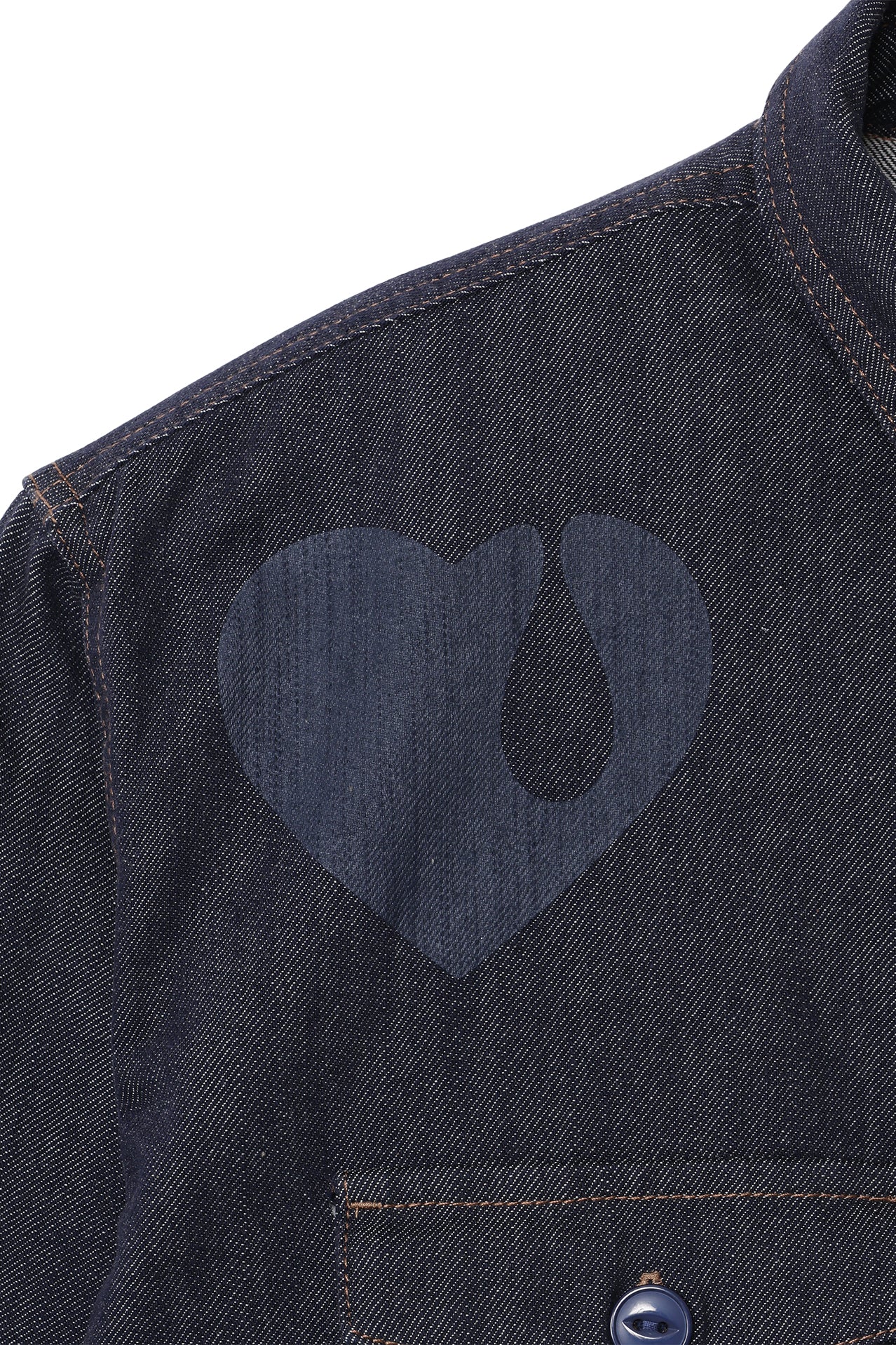 TEAR HEART PRINT DENIM SHIRT / IND